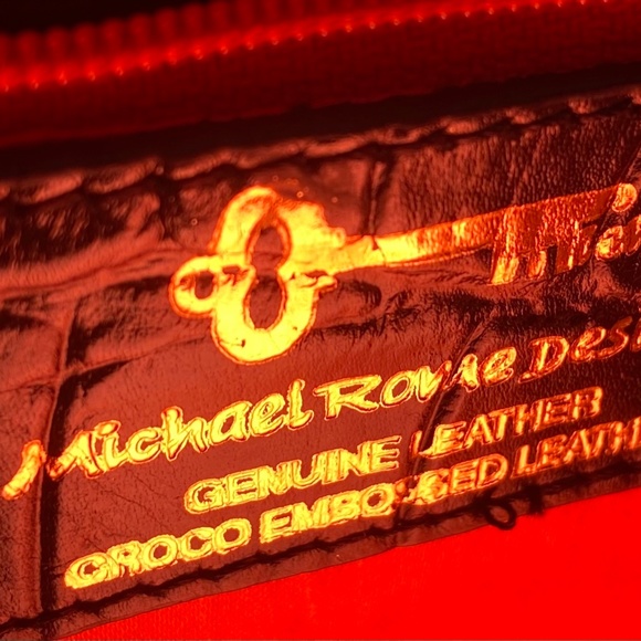 Pristine Michael Rovi Italian crocco embossed leather satchel - Picture 9 of 16